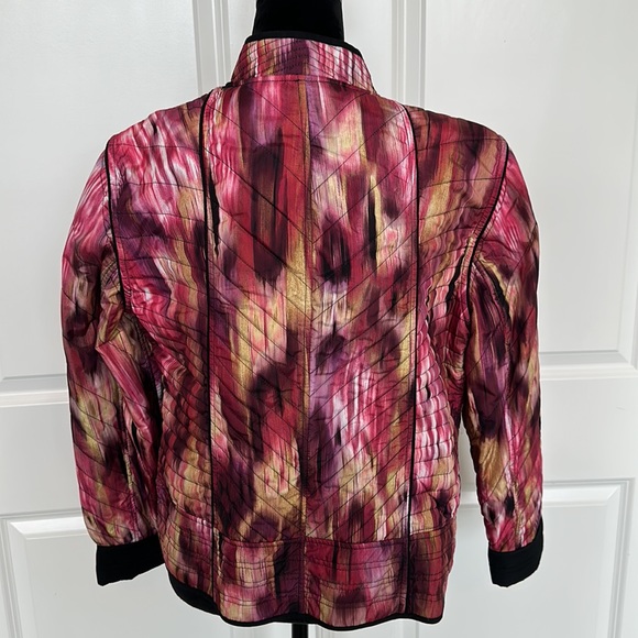 Chico's Multicolor Pink Tones Quilted Light Weight Open Front Coat - Picture 7 of 7